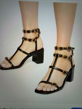 KURT GEIGER Regent Block Gladiator Heel Size US 8.5 Euro 39